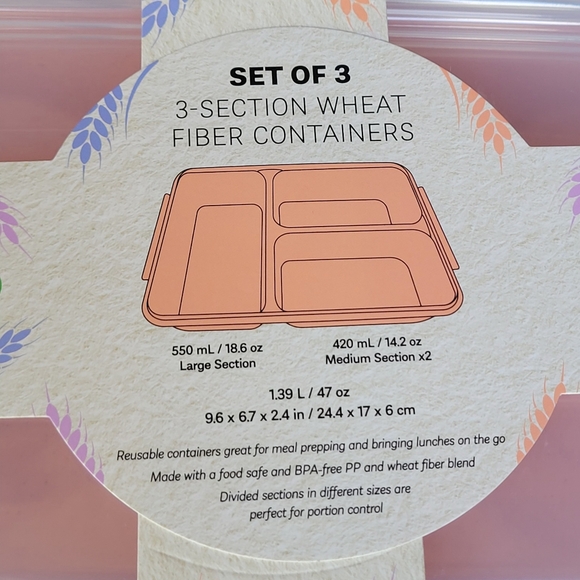 Eco-Friendly Plant Fiber Food Storage Containers - Pink Orange Purple - Picture 12 of 13